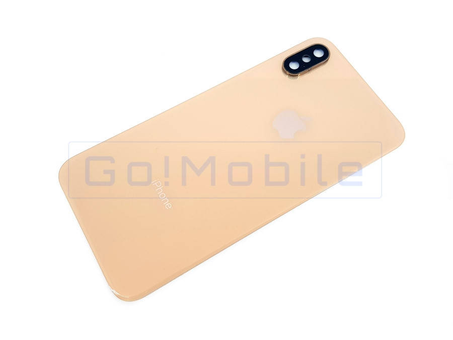 

Задняя крышка для iPhone XS золотистая + стекло камеры оригинал (Китай), Золотистый