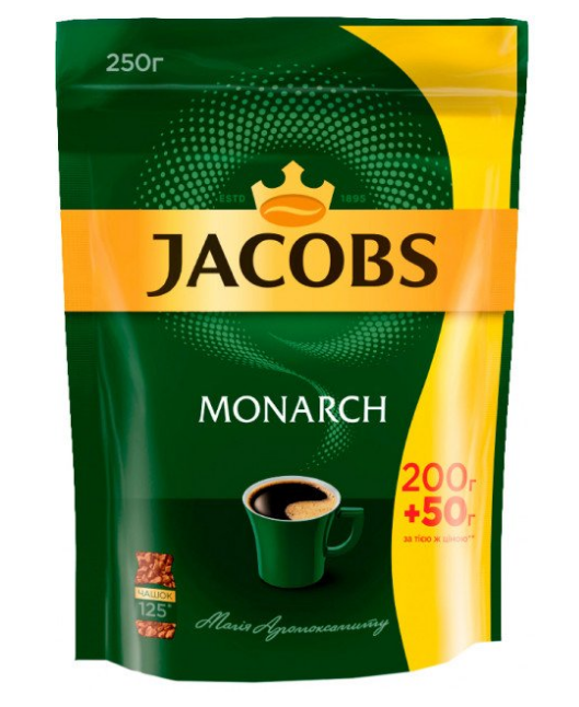 

Растворимый кофе Jacobs Monarch натуральный Якобс Монарх 200 г + 50 г