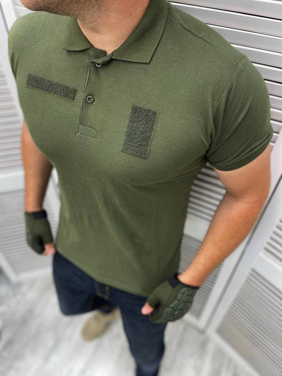 

Армейская поло военная под шевроны олива ЛЕТО lacoste