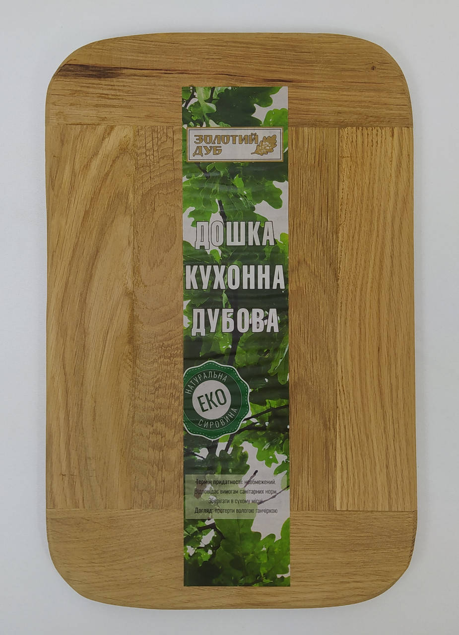 

Прямоугольная доска для нарезки дубовая клееная эконом стиль 38 см * 25 см, высота 1.3 см., Дуб