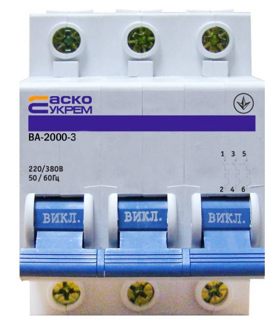 

Выключатель автоматический ВА-2000 3р 20А АСКО