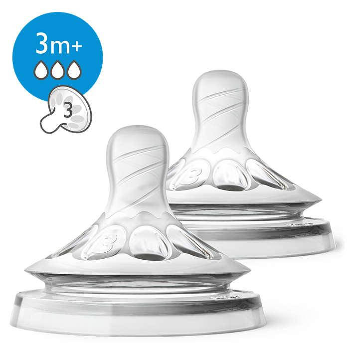 

Соска для бутылочки Avent Naturals средний поток 3+ месяцев 2 шт 043/27 (3969)