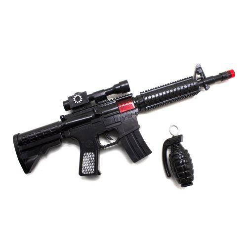 

Детское игрушечное оружие Автомат-трещотка "M16" с гранатой, Золотистый