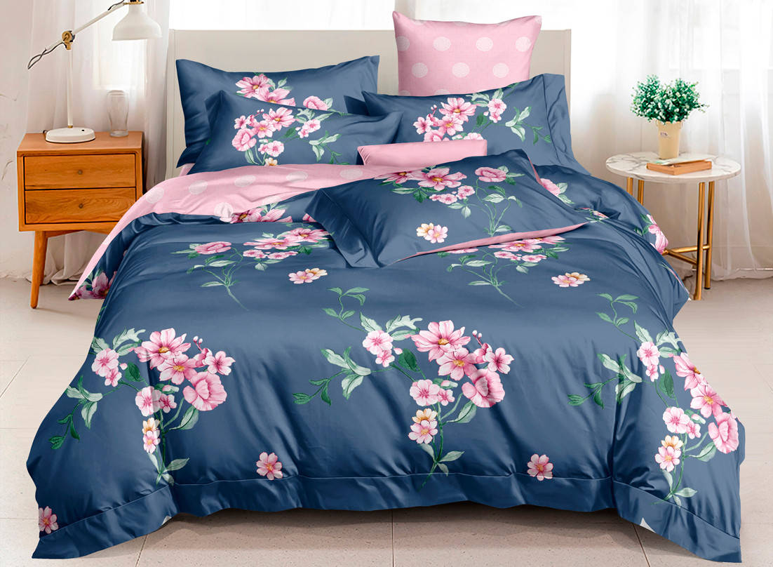 

Полуторное постельное белье из сатина люкс 150*220 хлопок (18079) Двухцветное постельное белье, Бирюзовый