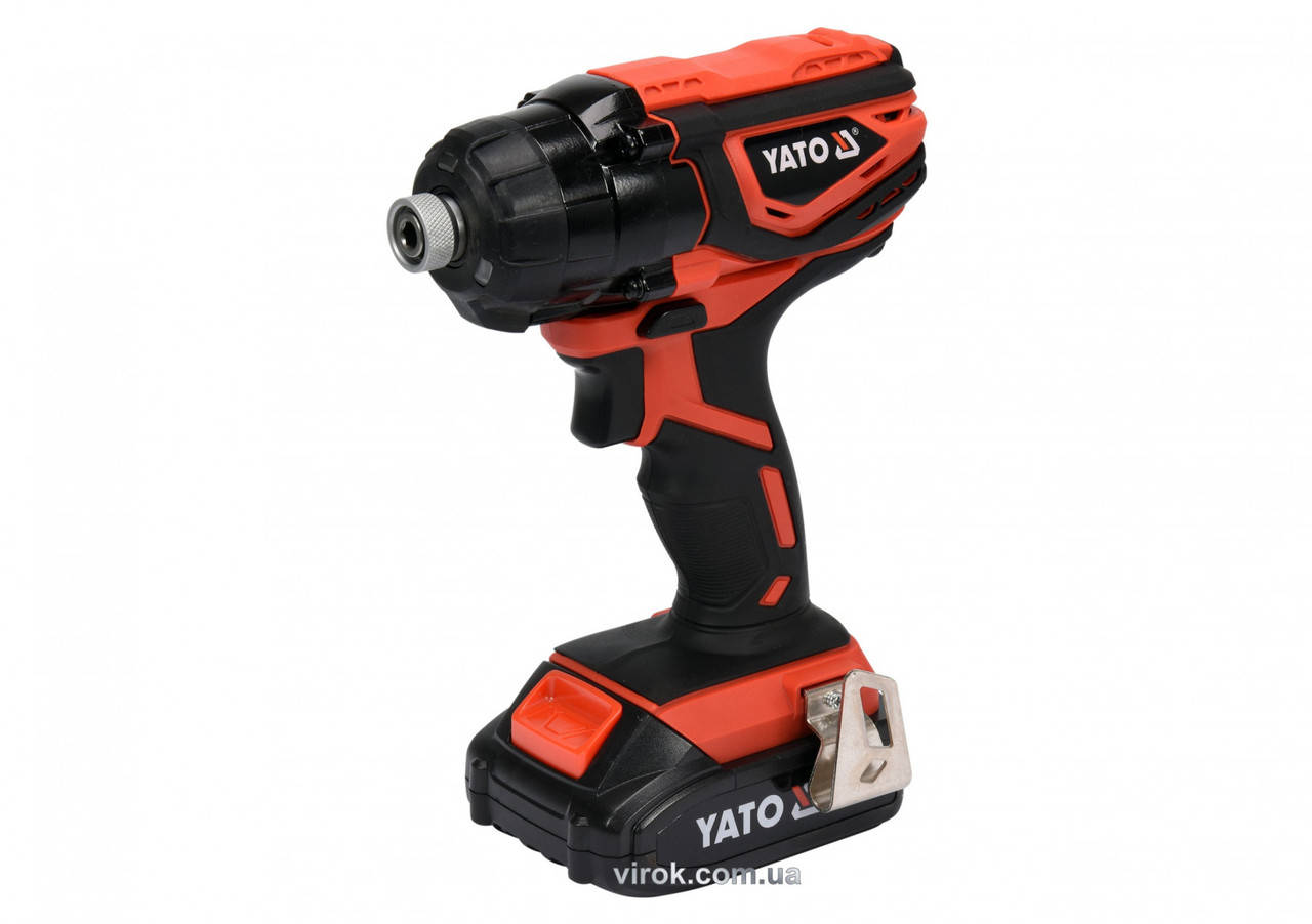 

Шуруповерт ударный аккумуляторный YATO Li-Ion 18 В 2 Ач 160 Нм YT-82800
