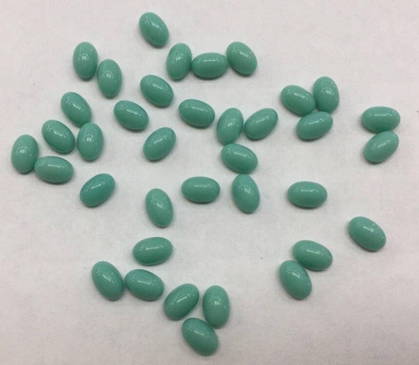 

Кабошоны Preciosa (Чехия) 6х4 мм Turquoise, Белый