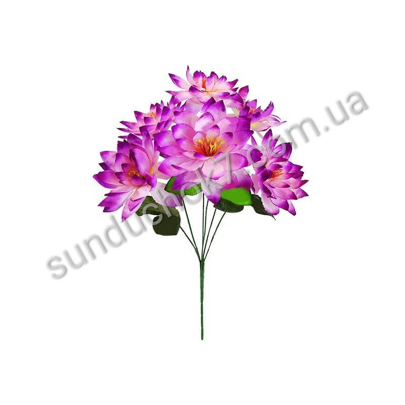 

Искусственные цветы ритуальные букет Клематиса из 6 бутонов на ножке 420 мм различного окраса, Фиолетовый
