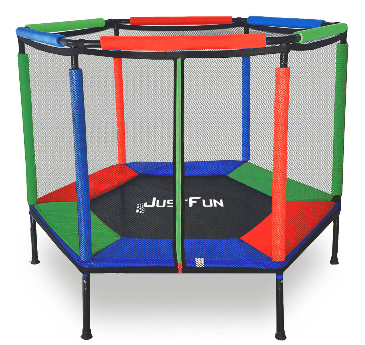 

Батут-Манеж Just Fun 140см Multi-Red для маленьких детей малышей квартиры с защитной сеткой Разноцветный