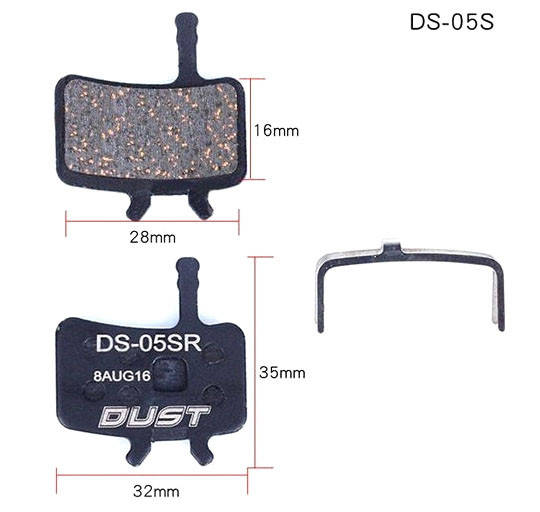 

Тормозные колодки дисковые для велосипеда, DUST DS-05S (Avid BB7/Juicy 3,5,7), полуметалл
