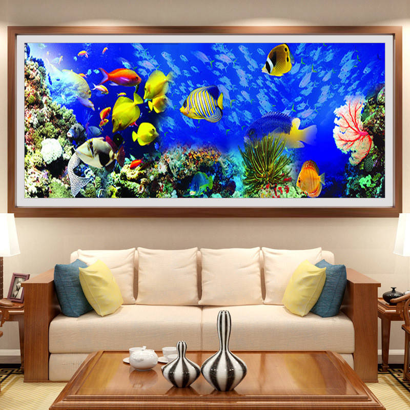 

Алмазная мозаика 5D,Аквариум,полная выкладка 100*40