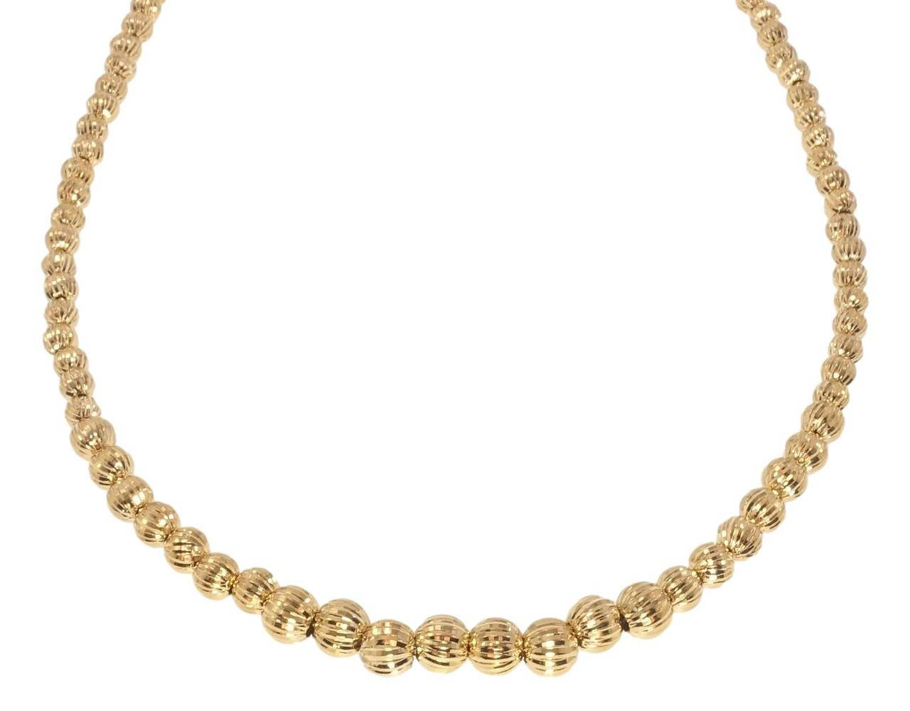 

Колье Xuping Позолота 18K "Бусины с узором" длина 50-54см х 4-6мм