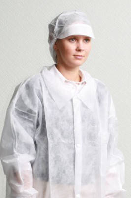 

Халат одноразовый для посетителя Славна на кнопках 132см XL нестерильный, Белый