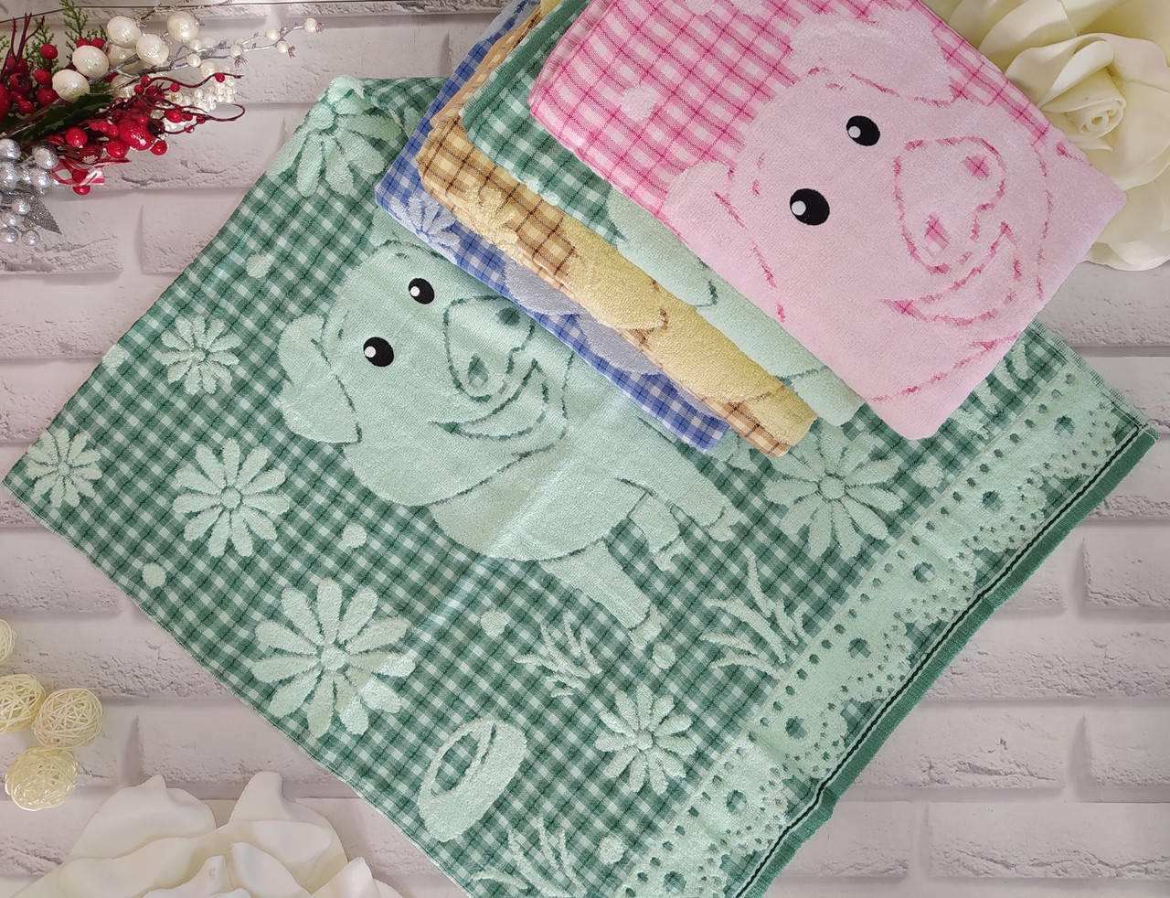 

Полотенце банное 70x140 размер лен-махра П-7300, Разные цвета