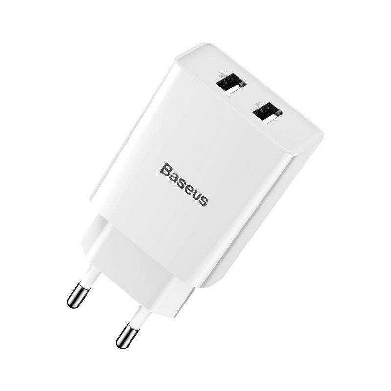 

Сетевое зарядное устройство Baseus Speed Mini Dual U Charger (2USB) 10.5W White (CCFS-R02), Белый