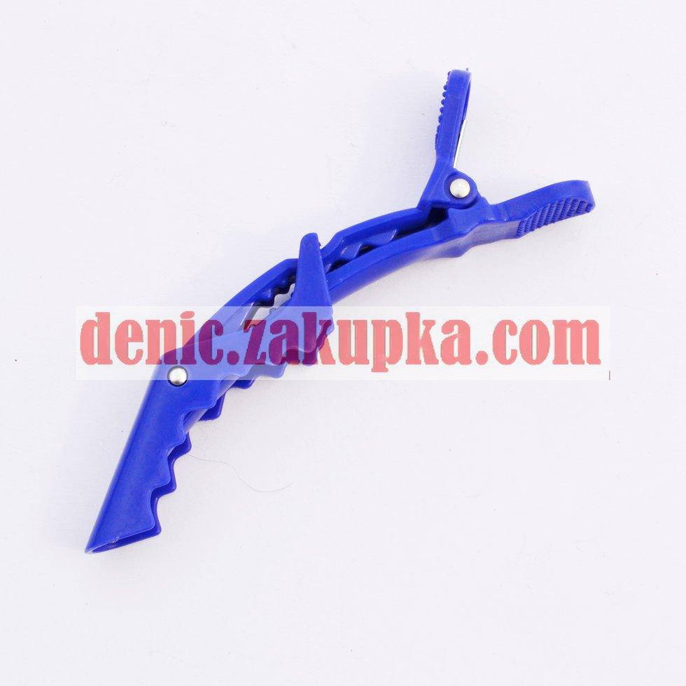 

Зажим для волос Крокодил профессиональный Синий 113х15 мм. Пластик "ДенІС professional"