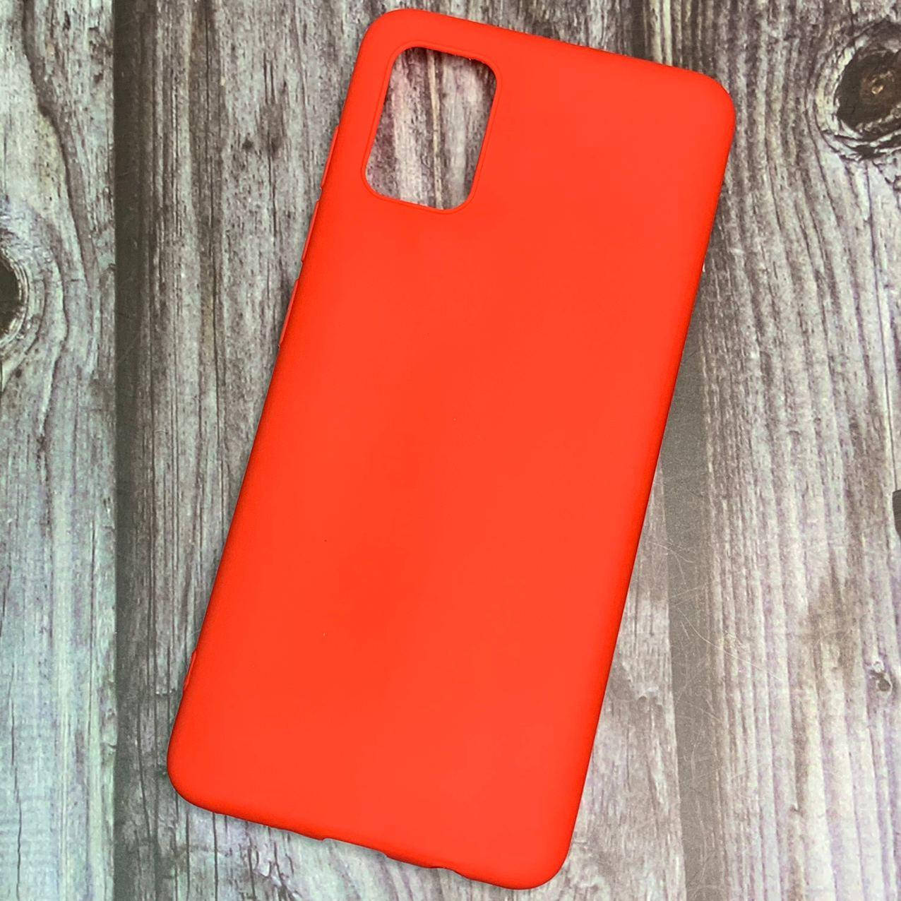 

Чехол для Samsung Galaxy A51 тонкий однотонный плотный накладка чехол на самсунг а51 красный
