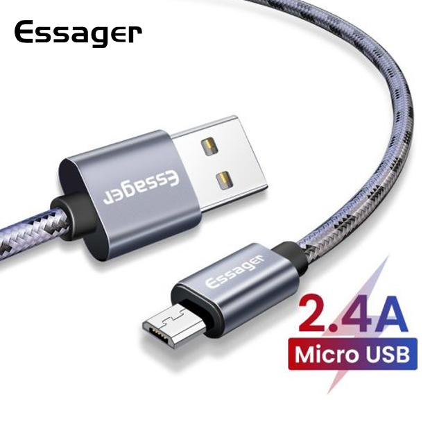

Зарядный кабель Tiger ESSAGER micro USB 2.4A 1метр, Серый