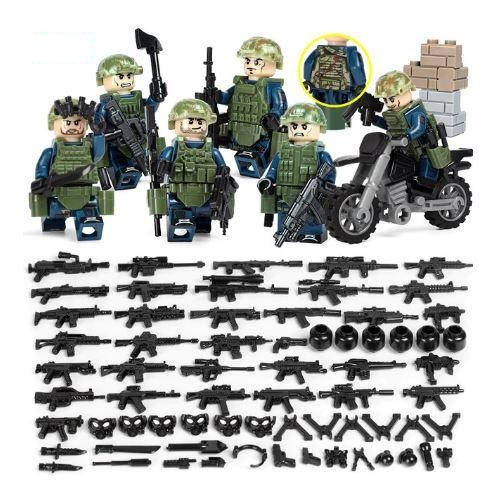 

Фигурки военные спецназ солдаты альфа с мотоциклом для лего lego