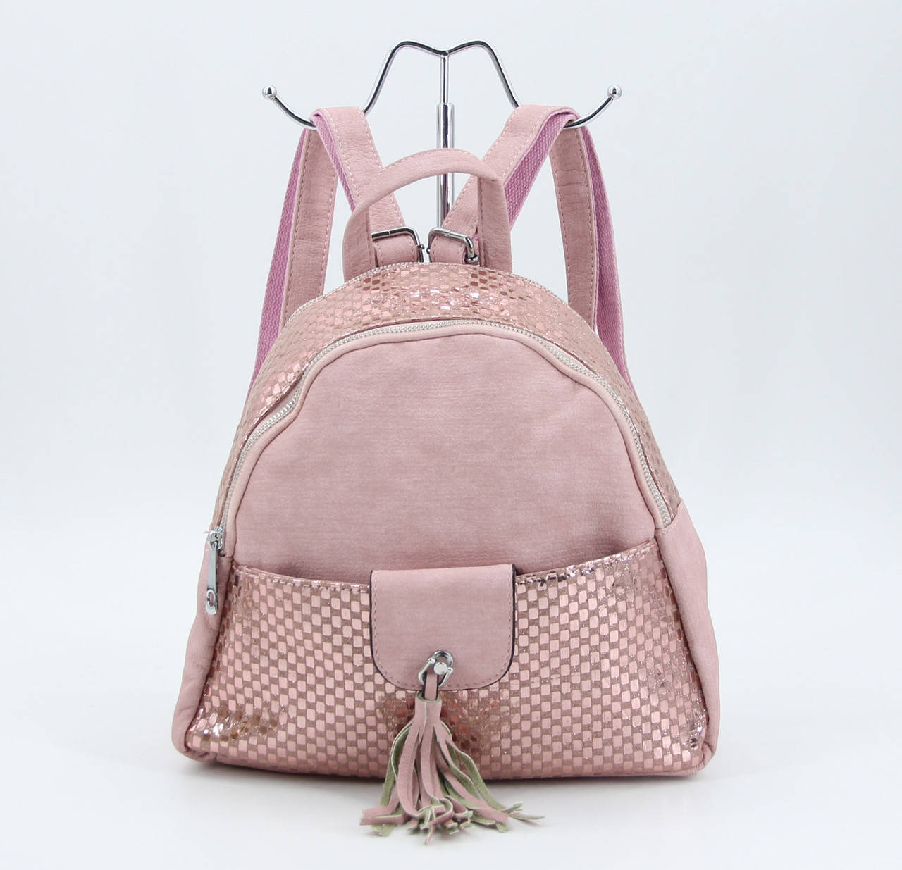 

Рюкзак женский M&JJ Винил Пудра 28*28*12 (3254), Черный