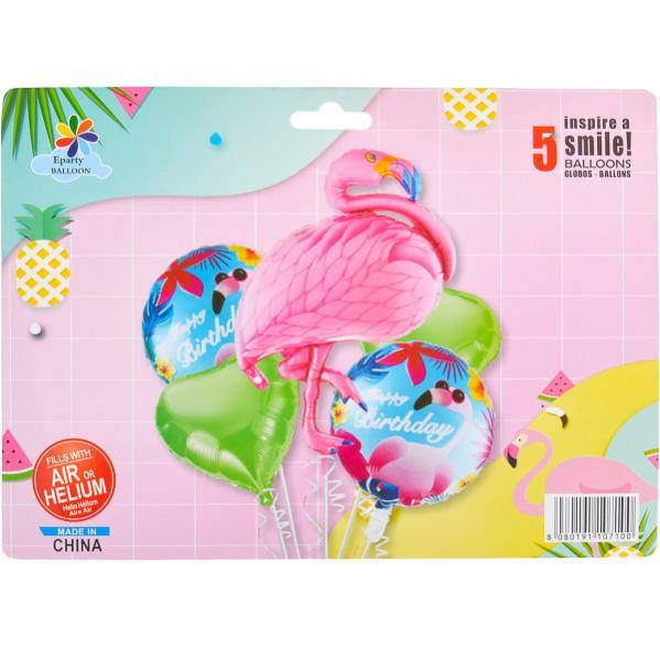 

Набор фольгированных шаров Фламинго, 5 шт