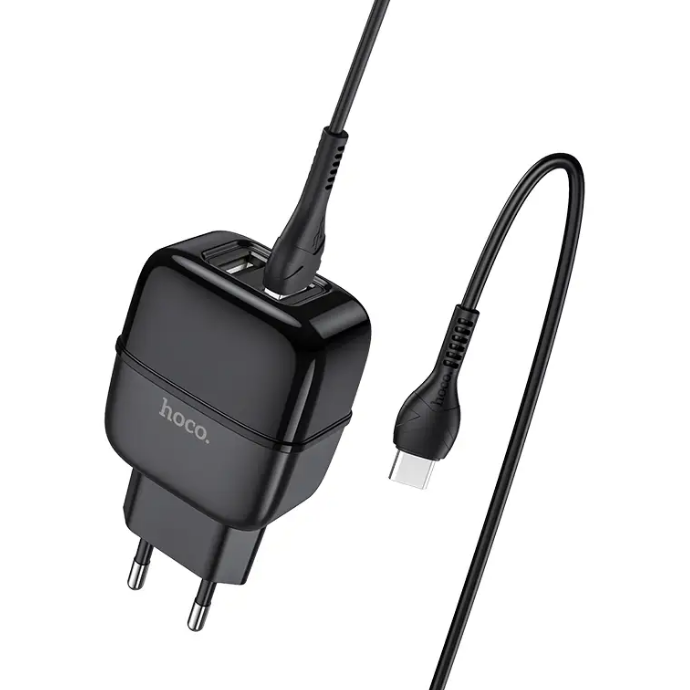 

Адаптер зарядное устройство HOCO Type-C cable Highway C77A 2USB черный