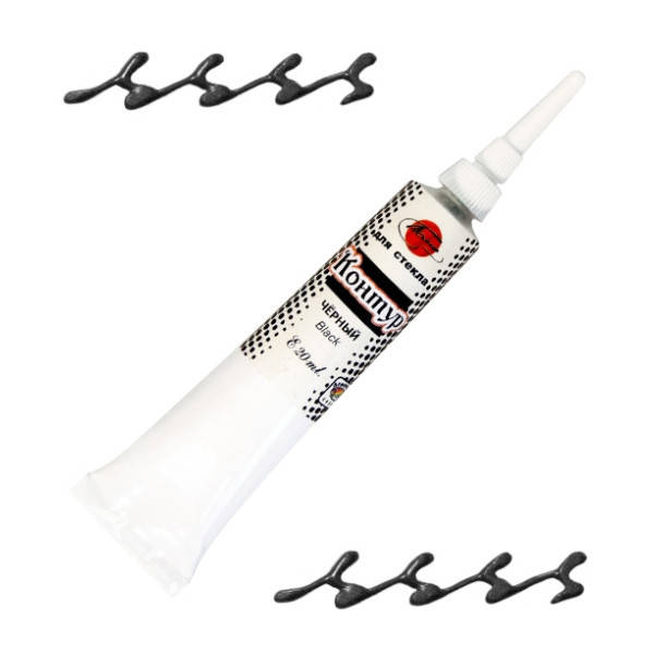 

Контур для стекла и керамики, Черный, 20 мл, Таир