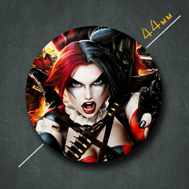 

"Харли Квинн" значок круглый на булавке Ø44 мм