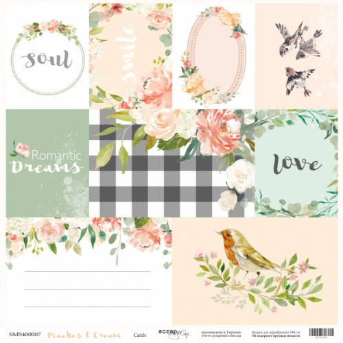 

Папір односторонній - Cards - Peaches & Cream - Scrapmir - 30х30