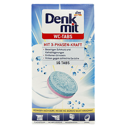 

Таблетки для унітазу Денк Міт Denk Mit wc-tabs mit 3-phasen-kraft 16tabs 400g 7шт/ящ (Код : 00-00011060)