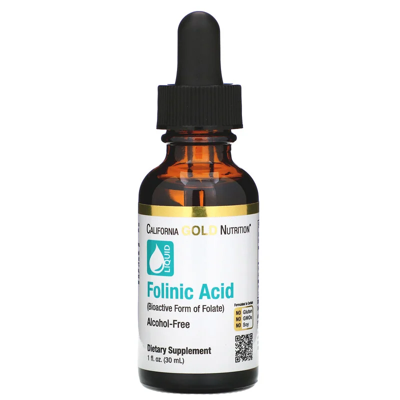 

California Gold Nutrition, Фолиновая кислота, без спирта, 30 мл (1 жидк. Унция)