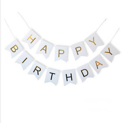 

Гирлянда "Happy Birthday" флажки (3 метра, белый)