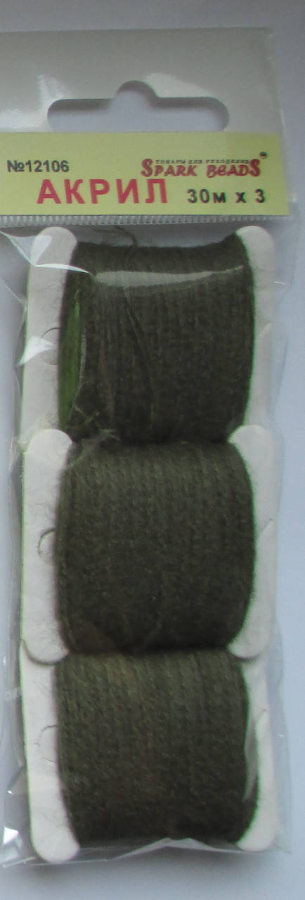

Акрил для вышивки: сероватый оливково зелёный. №12106