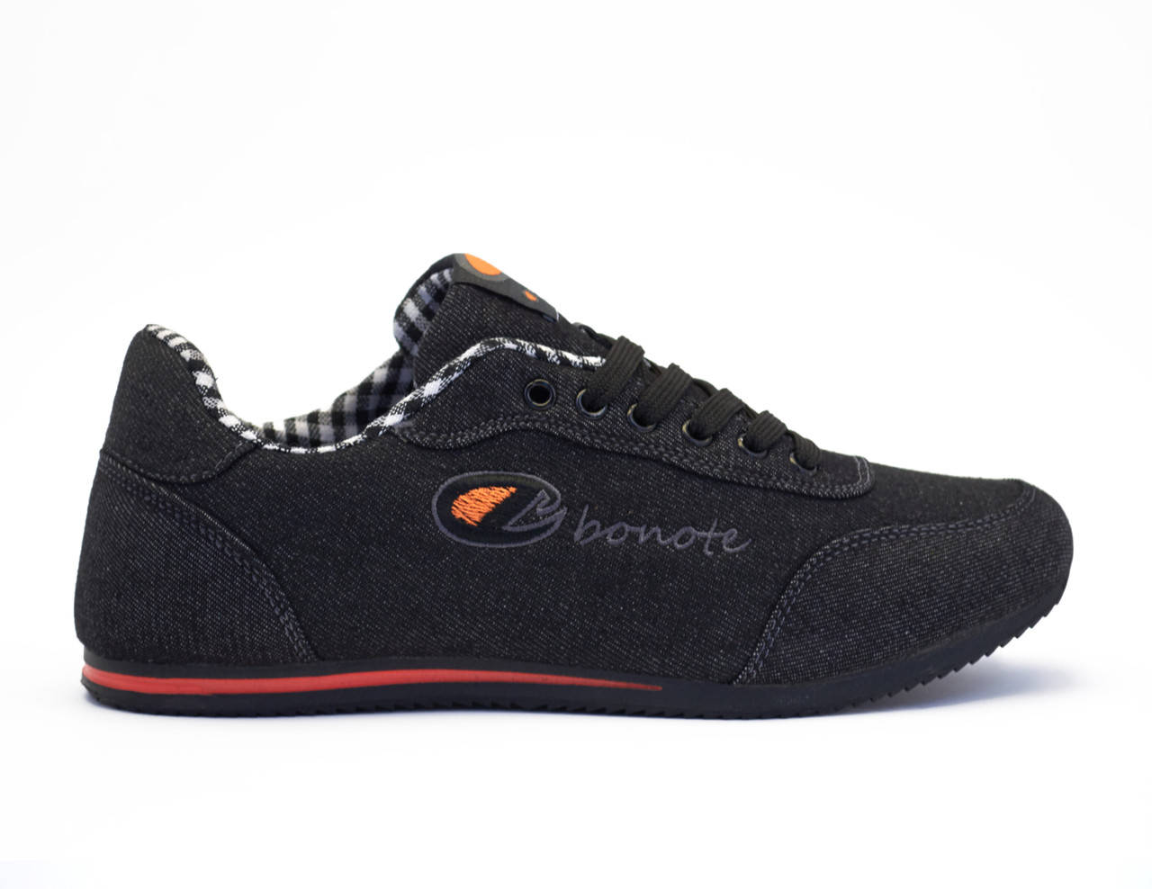 

Весенне-летние мужские кроссовки из черного джинса, Bonote размеры 41,42,43,44,45,46, Черный