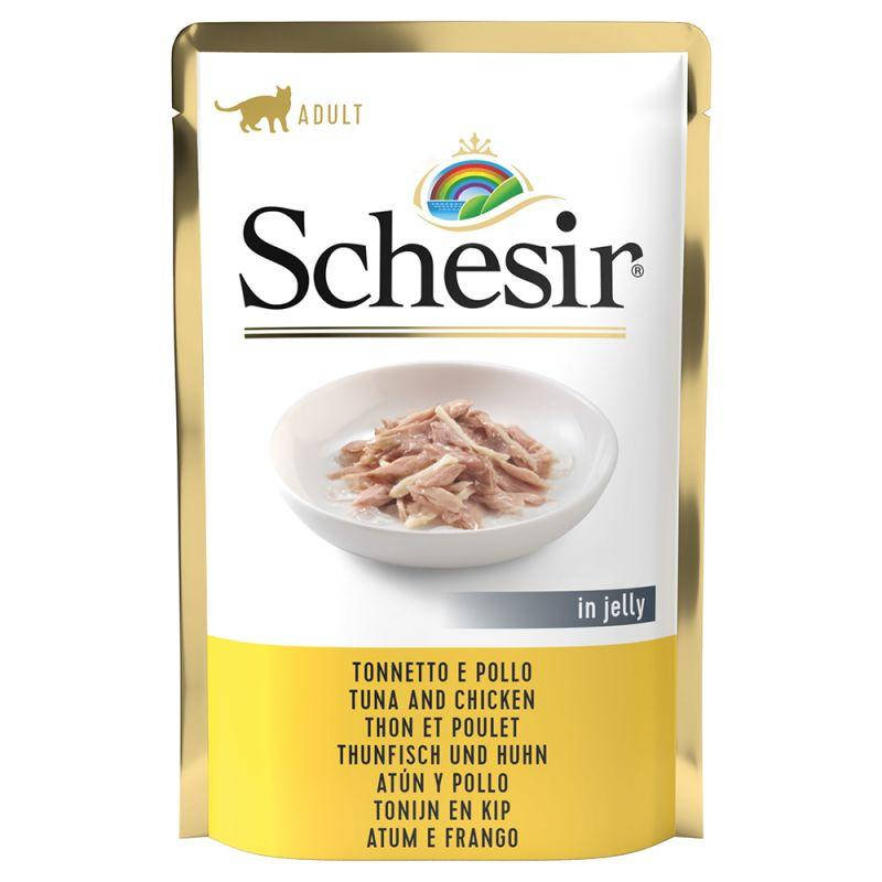 

Schesir консервы для кошек тунец и курица в желе