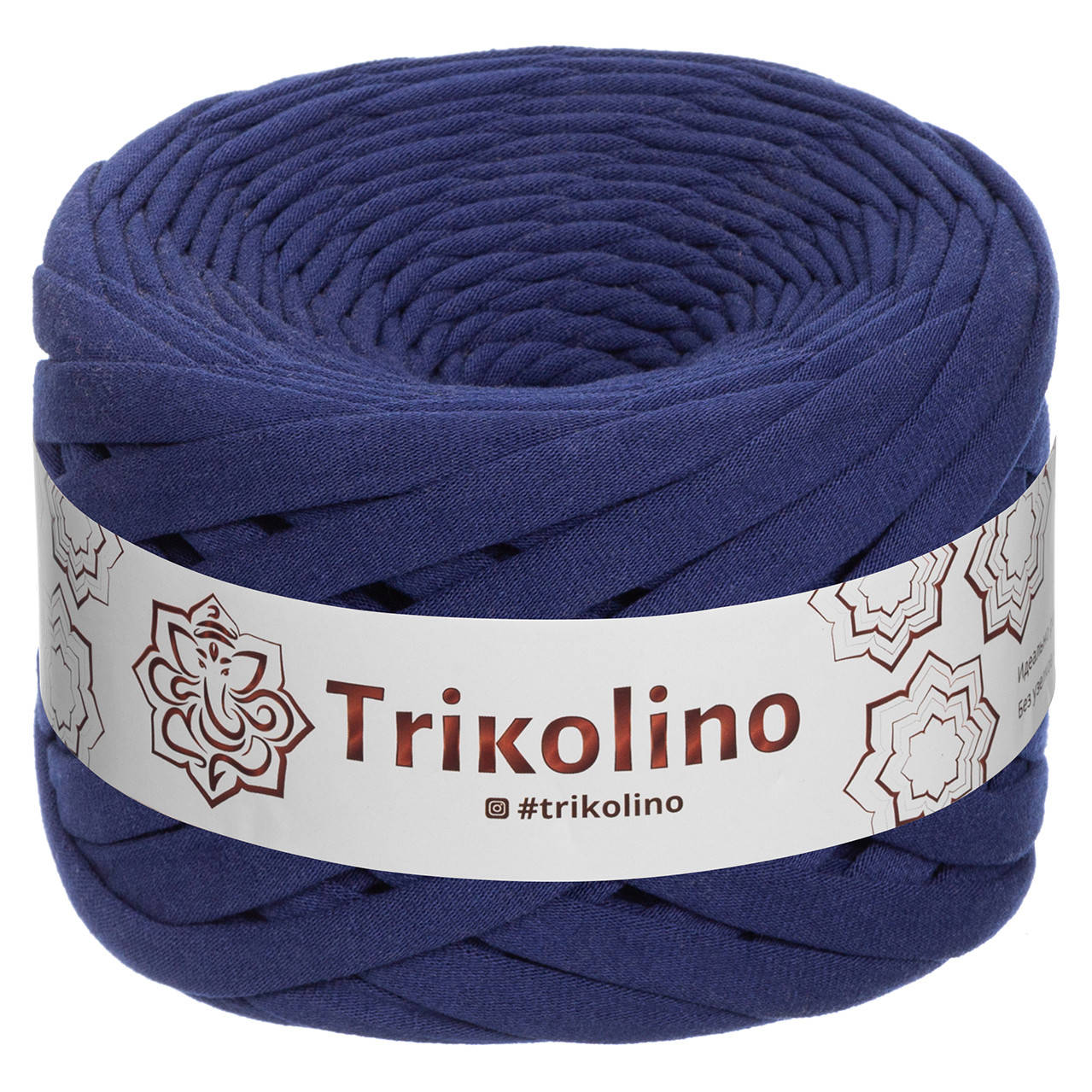 

Трикотажная пряжа Trikolino, ширина нити 7-9 мм., длина мотка 50 м., Индиго