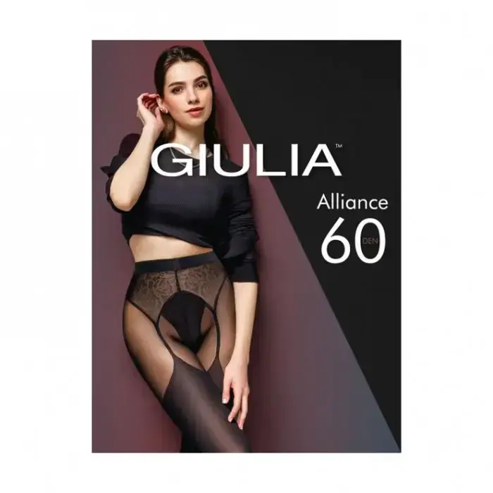 

Фантазийные женские колготки из полиамида Giulia Alliance 60 DEN, Черный