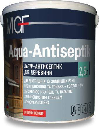 

Лазурь-антисептик для дерева MGF AQUA-ANTISEPTIK 2,5л тік