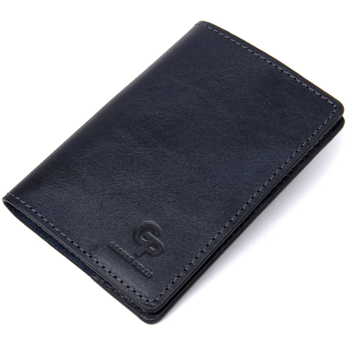 

Универсальная кожаная обложка на паспорт GRANDE PELLE 11479 Темно-синий