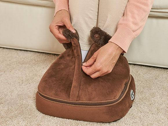 

Вибромассажер - электрогрелка для ног 2 в 1 с застежкой (массажер для ног,массажная подушка)