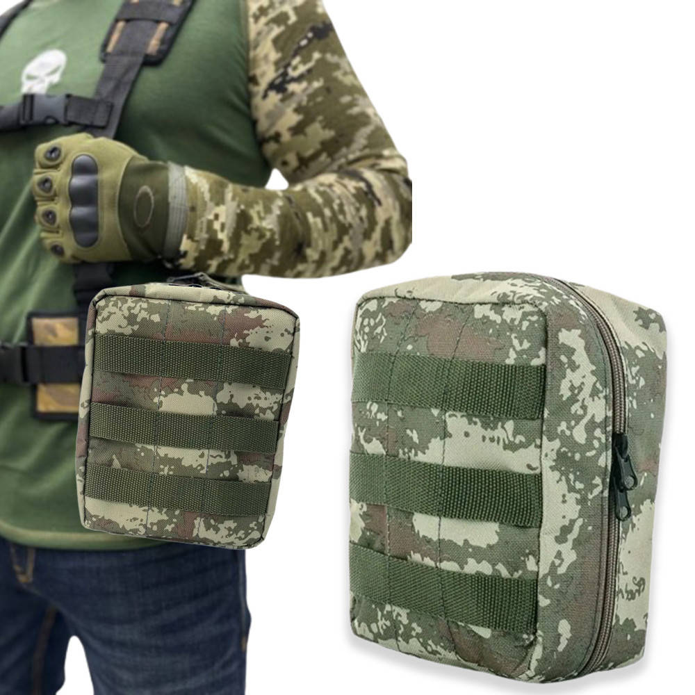 

Аптечка военная тактическая камуфляж / Подсумок (cистема MOLLE) / Армейская аптечка