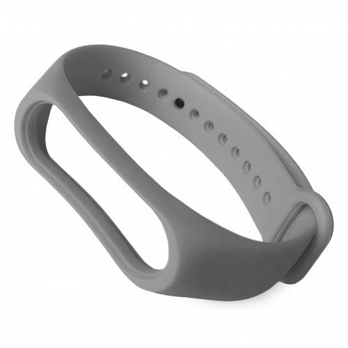 

Силиконовый ремешок браслет для Xiaomi Mi Band 3 / 4, Спортивный ремешок на Сяоми Ми Бенд 3 / 4 Серый