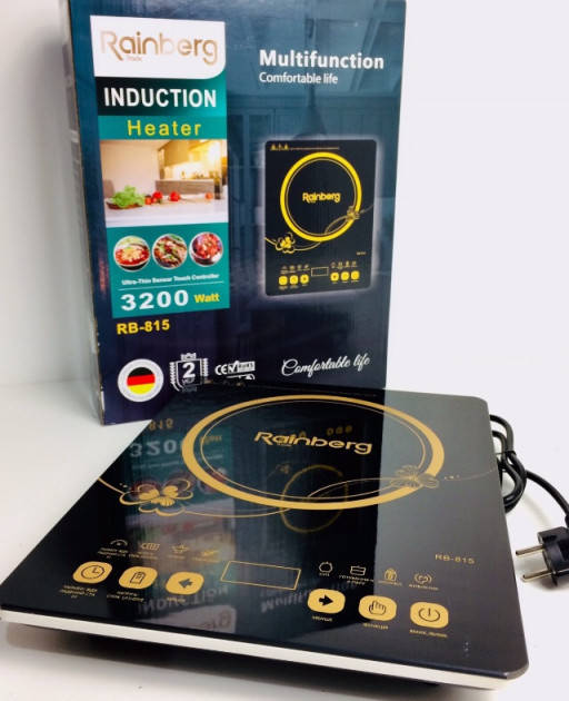 

Одноконфорочная индукционная электроплита настольная Rainberg RB-815 сенсорная со стеклокерамическим покрытием