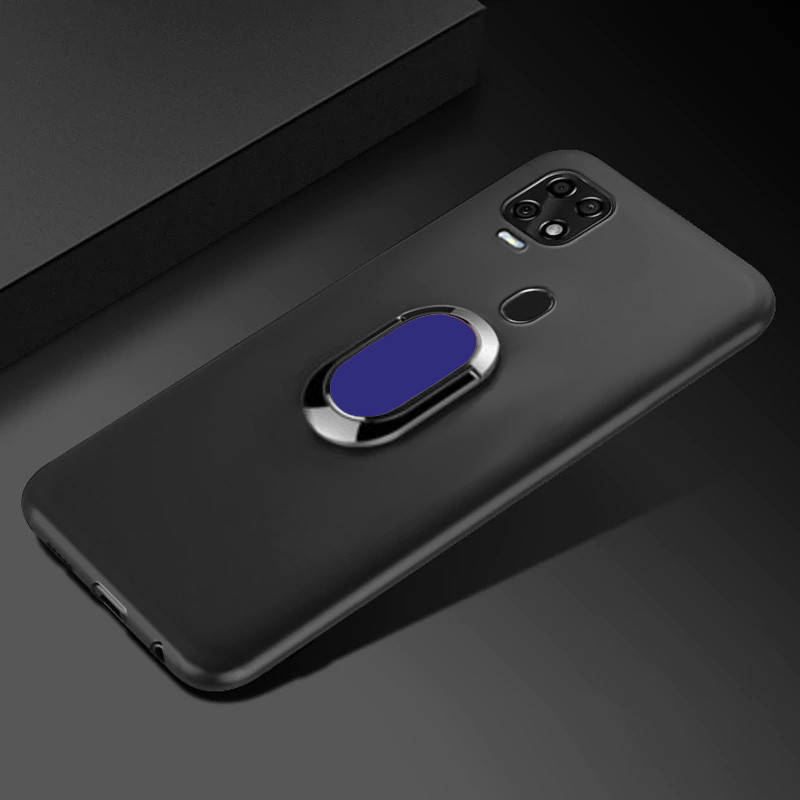 

Чехол Shell Mate с кольцом для ZTE Blade V2020 Black / Синее Кольцо