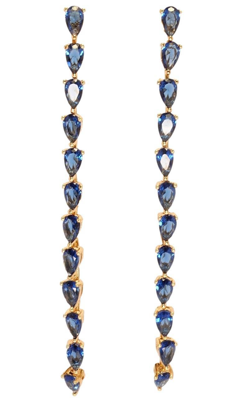

Серьги Xuping Позолота 18K гвоздики "Дорожки синих кристаллов"