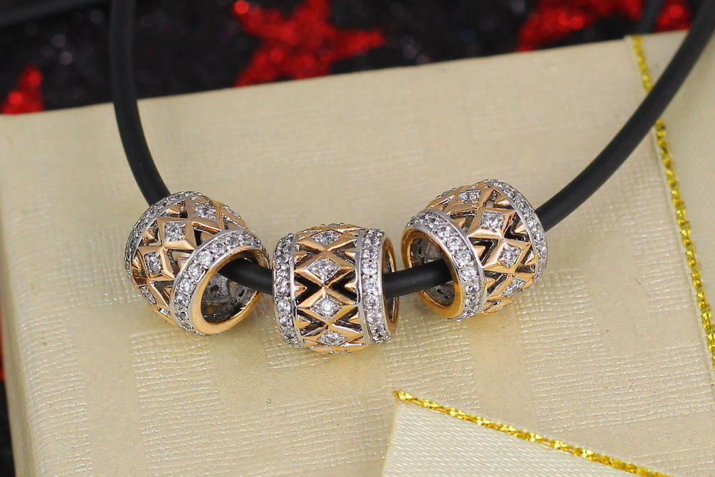 

Кулон шарм Xuping Jewelry ромбики с родием 9 мм золотистый