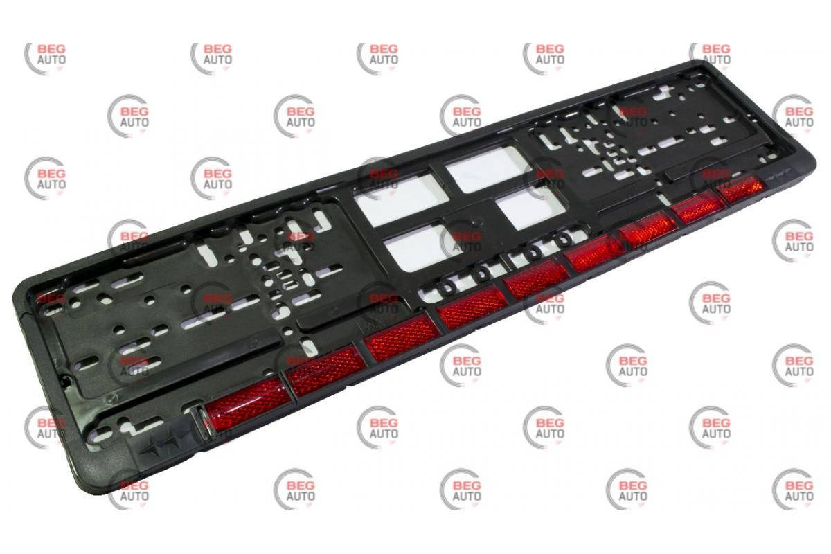 

Рамка под номер с катафотом широким сплошным красным