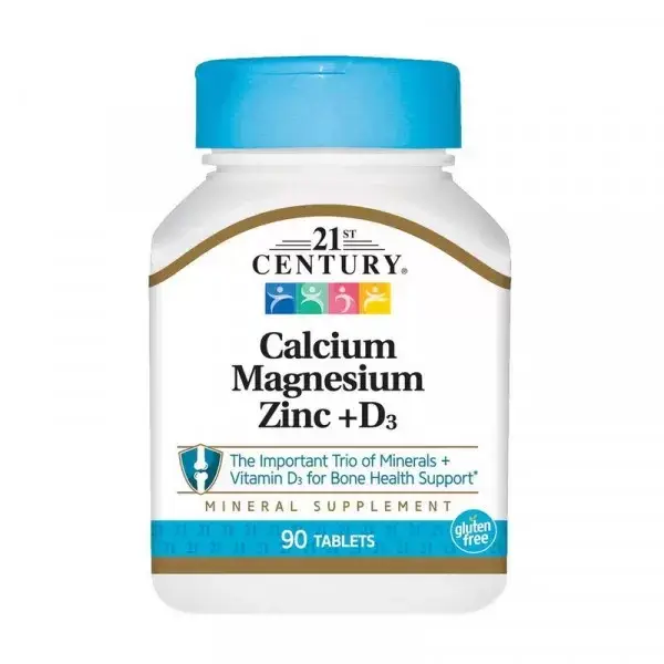 

Кальций + Магний + Цинк 21st Century Calcium Magnesium Zinc + D3 90 tabs