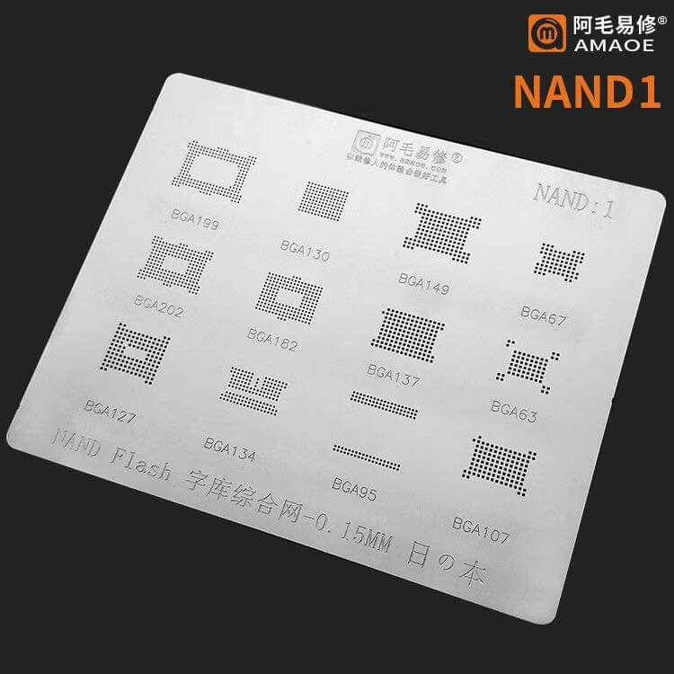 

Трафарет BGA BGA Nand:1 BGA199/130/149/67/202/182/137/63/127/134/95/107 Amaoe