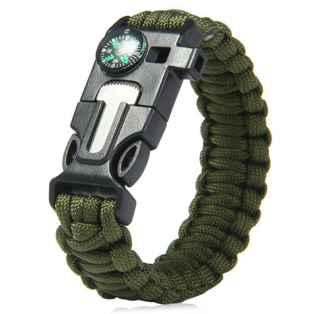 

Браслет Paracord Flint-Fire + compass green
