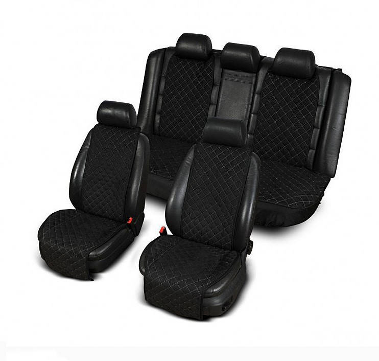 

Универсальные накидки из алькантары Prestige (искусственной замши) комплект 4 шт черные